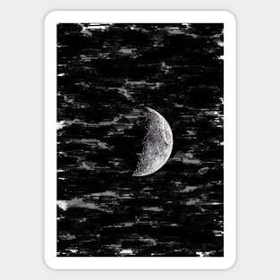 Half Visible Moon Dark Night. For Moon Lovers. Sticker